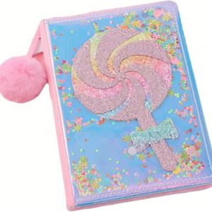 Coffret Cadeau Papeterie Enfant A5 Thème Dessin Animé Sucette – Carnet Pailleté PU Portable - Product Image 1