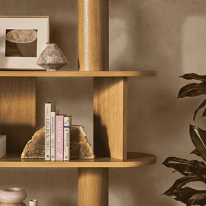 Estante de exhibición de biblioteca de madera maciza nórdica contra la pared sala de estar piso de oficina estante de artículos diseño personalización estanterías abiertas - Product Image 5