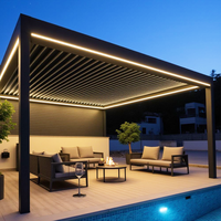 Gazebo de jardin réglable pour l'extérieur personnalisé moderne bioclimatique motorisé persienne en aluminium persienne en verre automatique rétractable