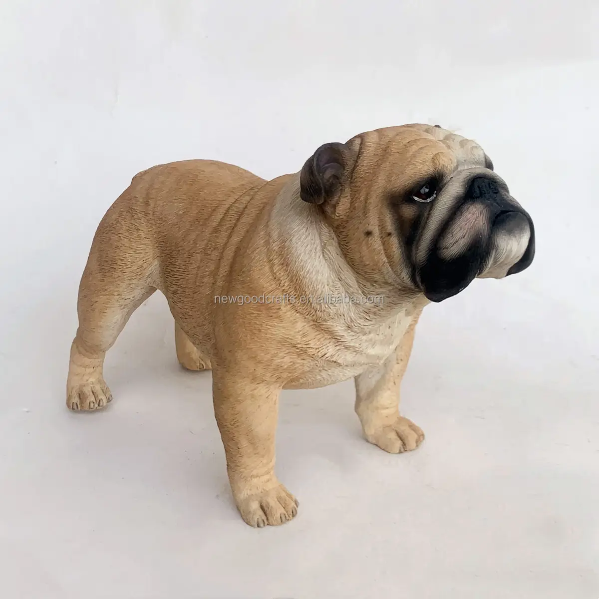 Boğa köpek heykelcik simüle köpek gerçekçi Polyresin hayvanlar koleksiyonu reçine zanaat hayvan heykel yavrusu heykelcik