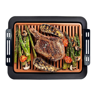 Poêle à griller électrique 32,3x27,3 cm, plaque de cuisson antiadhésive sans fumée pour barbecue d'intérieur, pour la cuisson de la viande et des légumes - Product Image 5