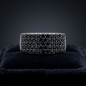 GOURIK Bague Cocktail Classique en Argent 925 Noir avec Serties Multi-Pierres, Hypoallergénique, Bijoux Fins de Luxe pour Femme - Product Image 3