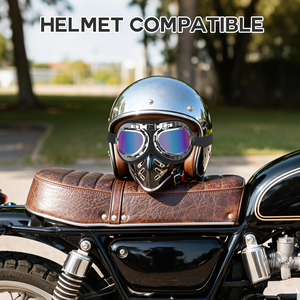 Gafas de Motocicleta Retro con Marco Completo de ABS, Lentes HD Reemplazables, Protección UV, Resistentes al Viento y a la <span class=keywords><strong>Arena</strong></span>, Gafas de Sol <span class=keywords><strong>para</strong></span> Exteriores - Product Image 5