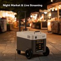 Station d'alimentation portable sur roulettes 1500W 1920Wh Batterie LiFePO4 4S1P 150Ah, Fonctionnement silencieux à émissions zéro, Vente en gros