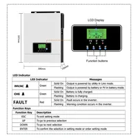 Onduleur solaire hybride 12v/24v/48v 3000w onduleur de réseau à onde sinusoïdale pure 3kva pour l'éclairage du système solaire domestique onduleur solaire 3000w