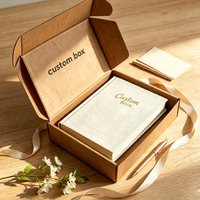 Coffret Cadeau Journal Personnalisé Vintage à Couverture Rigide Gaufrée avec Impression Feuille d'Or Antique et Boîte d'Emballage Kraft Marque Privée