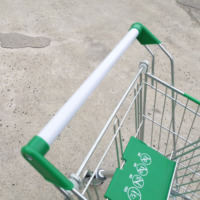 Chariot de courses en métal de style européen avec cadre en acier zingué anti-corrosion, roues en PU de 5 pouces - Vente directe d'usine