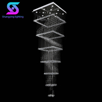 Décoration de maison personnalisée Hôtel mariage Plafonnier en cristal escalier Suspension Lustre en cristal Éclairage