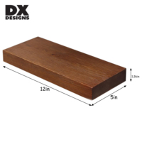Rak Dinding Kayu Pinus Solid DX Designs Set 2 Buah, Rak Pajangan Kayu Rustic Tak Terlihat 12 Inci untuk Ruang Tamu Dapur