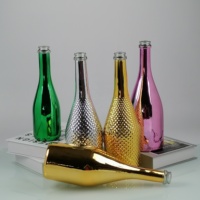 2024 Bouteille en verre de champagne de vente chaude 750ml 700ml 500ml Bouteille électroplaquée
