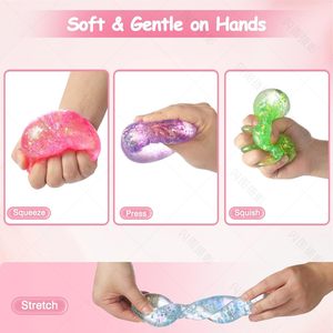 Sugar Dumpling <b>Squishy</b> Glitter TPE Stress Relief Fidget Toy Squeezing Effect For Kids Age 8 13 Years Unisex - Product Image 6
