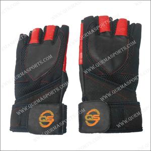Guantes de gimnasio antideslizantes unisex con cuero transpirable para entrenamiento físico, levantamiento de pesas, muñequeras, goma rosa y negra - Product Image 1