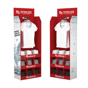 Support d'affichage au sol pour vêtements, t-shirts, promotion de vêtements, en carton ondulé écologique personnalisé - Product Image 5