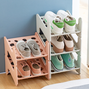 Detachable Household Plastic Assembly Stackable Bathroom Storage Rack Organizer Indoor Slippers Sandals Sports Shoes Rack