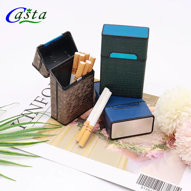 Nieuwe Stijl Pu Lederen Sigarettenkoker Tabak Holder Pocket Box Storage Container Pu Card Roken Case