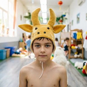 Chapeaux de tête de taureau de dessin animé, chapeaux de tête de <span class=keywords><strong>cheval</strong></span> blanc, accessoires de performance d'Halloween pour enfants, couvre-chefs pour festival parent-enfant - Product Image 4