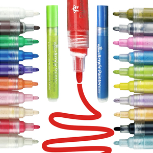 フライシー28色エコフレンドリーアクリル絵の具ペンDIYグラフィティペイントカラーアクリルペン、ガラス、紙、木材の塗装用 - Product Image 3