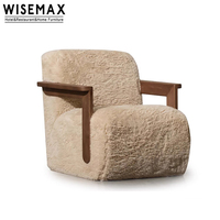 WISEMAX FURNITURE Meubles design, fauteuil de salon avec accoudoirs, fauteuil de détente en tissu bouclé, canapé d'appoint, fauteuil lounge