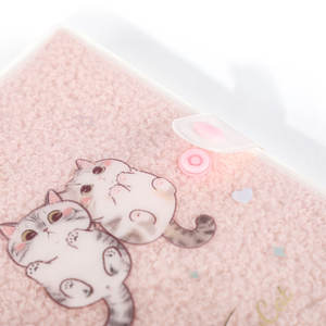 UNIK Sunny Cat B6 <span class=keywords><strong>Notebook</strong></span> Kawaii Rubber Sleeve Plush Diário Jornal para Crianças Fofo Menina Cuaderno Brinde Promocional - Product Image 4