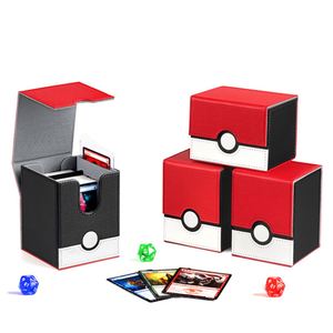 Boîte de rangement pour cartes Pokémon FX P, design Pokéball, forme carrée, portable, avec fenêtre, rouge, noir, blanc - Product Image 4