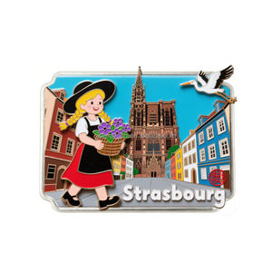 Aimants de réfrigérateur en métal émaillé <span class=keywords><strong>Strasbourg</strong></span> France, aimant de réfrigérateur 3D, souvenirs de voyage, cadeaux artisanaux en métal - Product Image 1