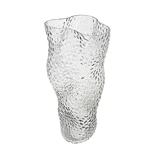 Jarrones de cristal para decoración del hogar, forma única, contemporáneo, minimalista
