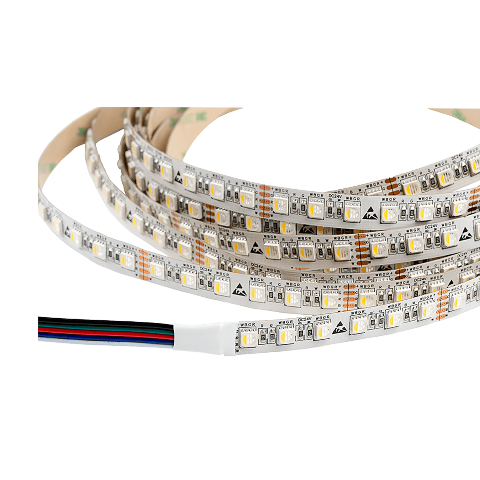 Striscia LED Strip Light DC12V/24V SMD5050 60LEDs RGBW 4-in-1 Voice Control Flexible Light Strip