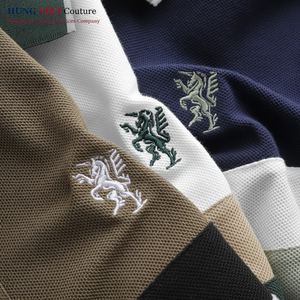 Élégant personnalisé pour polo avec motif solide imprimé Allover pour une tenue d'été décontractée - Product Image 1
