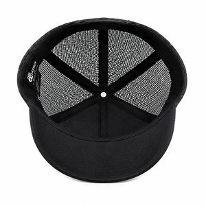 Casquettes de baseball noires ajustables en gros pour homme, avec logo personnalisé brodé/imprimé, casquettes de camionneur en maille, casquettes snapback - Product Image 4