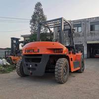 Chariot élévateur d'occasion de 5 tonnes, Heli 50, bon état, adapté à la construction ou au bâtiment, moteur Isuzu, garantie de 6 mois, prêt à expédier