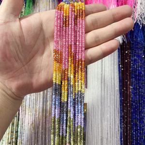 Gema Natural cristal turmalina circón ágata 2x3mm facetado Rondelle cuentas sueltas Diy collar pulsera pendientes tobillera al por mayor - Product Image 4