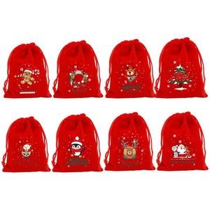 Customized Red Velvet <b>Drawstring</b> Packaging <b>Pouch</b> Bag Biodegradable Jewelry Wallet Belts Christmas Candy Gift Pack Reusable - Product Image 5