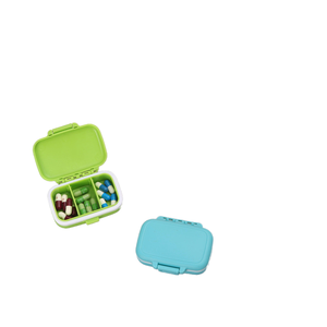 Портативный пластиковый органайзер для таблеток, 3 отделения, ежедневное/еженедельное хранение лекарств для путешествий, для инъекций соломы пшеницы - Product Image 1