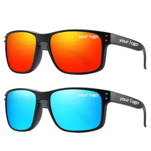 Sports polarized square sun glasses custom logo European And American Riding Sunglasses Colorful Real Film Fishing Men's women