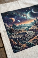 Essuie-mains de cuisine en coton avec motif de planète futuriste Alien Landscape pour décoration science-fiction