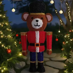 36-inch Soldier Bear Holiday Decor Ramadan Graduation Multiple Occasions Such Easter Christmas New Year Red Holiday Decoration