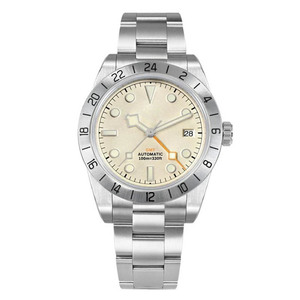 Nuevo Reloj Mecánico Automático GMT de Lujo con Cristal de Zafiro, Bisel de Acero Inoxidable, Revestimiento Superluminoso, para Hombre, 10 ATM - Product Image 2