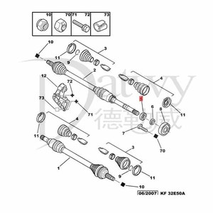 Roulement de cardan (roulement de pont) OE 324703 11365 05362 6006EE Peugeot <span class=keywords><strong>206</strong></span> (marque Datwy01) - Product Image 4