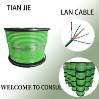 Câble de réseau Ethernet certifié de haute qualité, câble de données 4PR CAT6 UTP, conducteur en cuivre, gaine en PVC, câble LAN