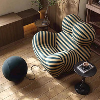 Fauteuil décontracté individuel à compression intégrale, style nordique, avec coussin en mousse, design 'Bras de Mère', 'Lazy Sofa', 'Célébrant' et 'Alien', mobile