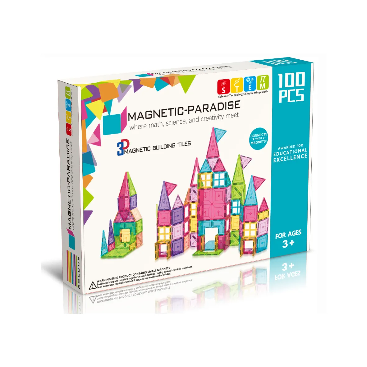OEM 100 pcs magnetic sculpture in blocks learning toy for kids