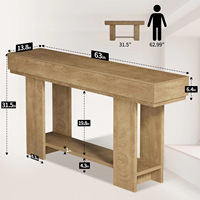 Table console en bois moderne pour salon, table longue d'entrée, table derrière le canapé, table de hall d'entrée