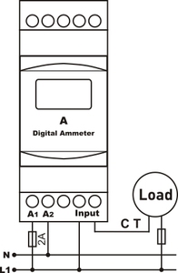 Dispositifs <span class=keywords><strong>De</strong></span> <span class=keywords><strong>Mesure</strong></span> numérique Samwha-dsp (OEM ODM) DA-DIN-800/5 Ampères Ac Ampèremètre Panel Meter Numérique - Product Image 2