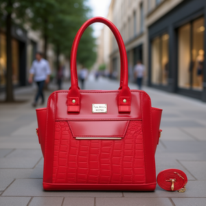 Bolso de mano rojo para mujer Fana Amira M3742 Premium con bolsillo con cremallera, accesorio de moda para adultos - Product Image 2