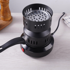 Brûleur à charbon de chicha électrique portable en métal noir avec logo personnalisé, poignée incluse - Product Image 3