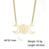 Collier Myshape Occulte Sorcière Triple Déesse Gothique Lune Wicca Hexagramme Phases Lunaires Cadeau Wiccan Bijoux en Acier Inoxydable