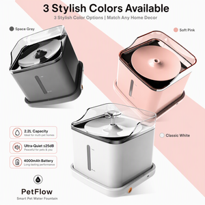 Wireless <b>Cat</b> <b>Water</b> <b>Fountain</b> 2.2L <b>Battery</b> <b>Operated</b> Automatic Pet Drinking Dispenser with Radar Sensor for Dogs - Product Image 6