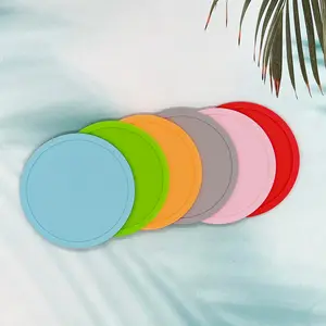 Yeni yaratıcı basit silikon bardakaltı rüzgar şeker renk su geçirmez taşma izolasyonlu dairesel coaster