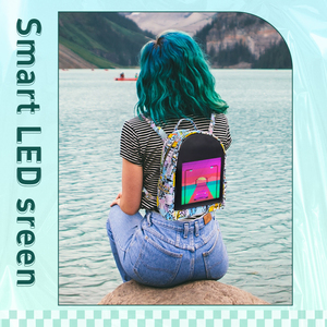 Ứng dụng thông minh kiểm soát đầy đủ màu sắc lập trình LED hiển thị Ba lô Quảng cáo không thấm nước màn hình USB Tính năng lót Polyester - Product Image 3