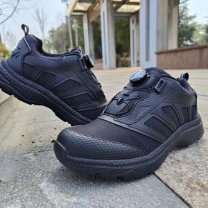 รองเท้าเดินป่าผู้ชายสีดำหัวเข็มขัดอัตโนมัติกันน้ำระบายอากาศได้ดีพื้นรองเท้ายางส้นเตี้ยกลางแจ้งเบามากการฝึกอบรมฤดูร้อน - Product Image 1